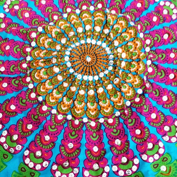 Gorgeous Multicolored Scarf; 40 x 64 inches; decor and fringe on edges - Picture 2 of 5